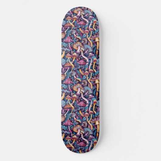 Trippy Mushroom Art Schilderij Skateboard (Voorkant)