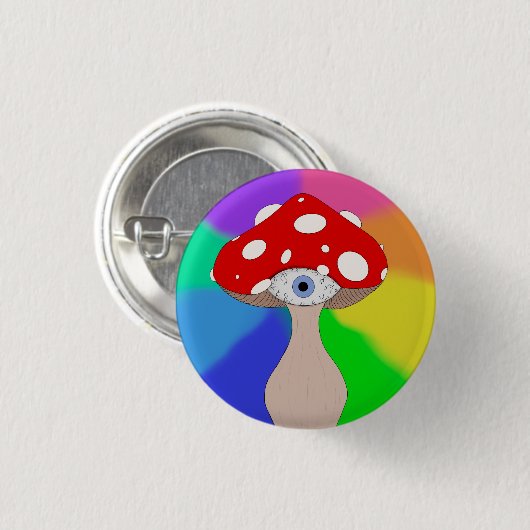 Trippy Mushroom Canvas tas Ronde Button 3,2 Cm (Voorkant /achterkant)