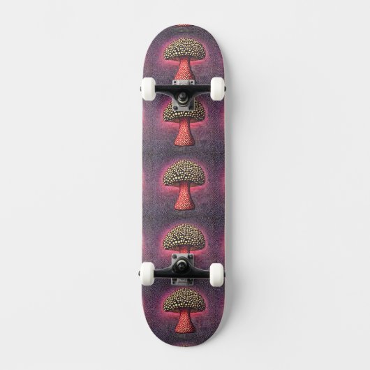 Trippy Mushroom Custom Name Persoonlijk Skateboard (Voorkant)