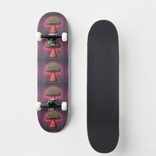 Trippy Mushroom Custom Name Persoonlijk Skateboard (Voorkant)