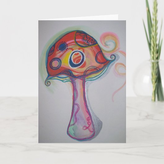 Trippy Mushroom Kaart - Hippie Blank Notecard (Voorkant)