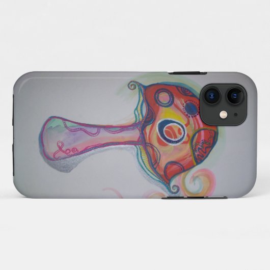 Trippy Mushroom Psychedelic iPhone Case Hippie (Achterkant (horizontaal))
