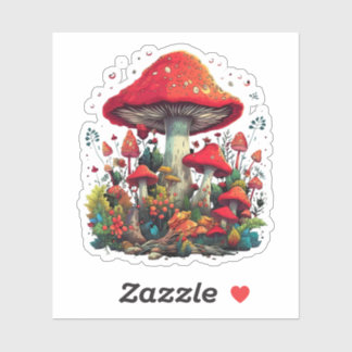 Trippy Mushroom Sticker, Psychedelic Delight Sticker