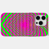 Trippy Neon Pink Green Hypnotic Heart Love Patroon Case-Mate iPhone Case (Achterkant (horizontaal))