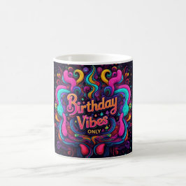 Trippy Neon Swirl Verjaardag Vibes Coffee Mok