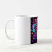 Trippy Neon Swirl Verjaardag Vibes Coffee Mok (Links)