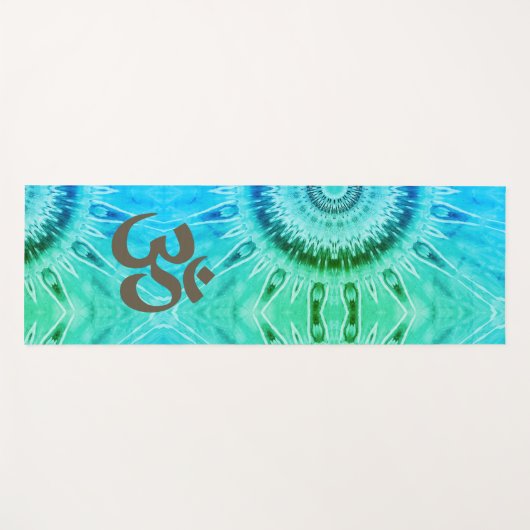 Trippy OM-symbool Mandala Yogamat (Voorkant (horizontaal))