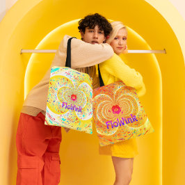 Trippy Oranje Funky Tote Bag