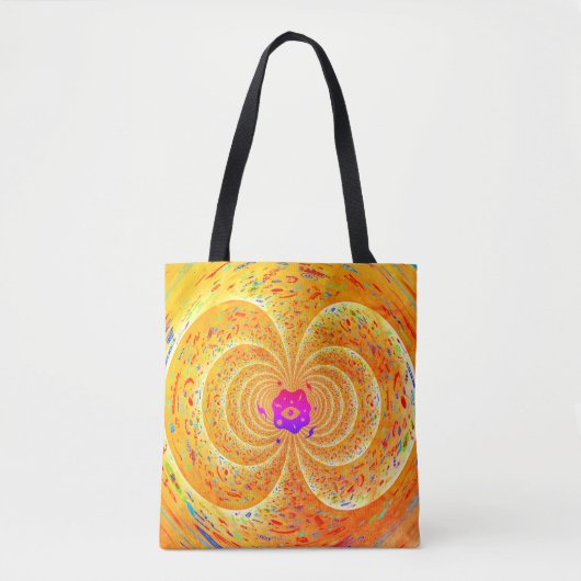 Trippy Oranje Funky Tote Bag (Voorkant)