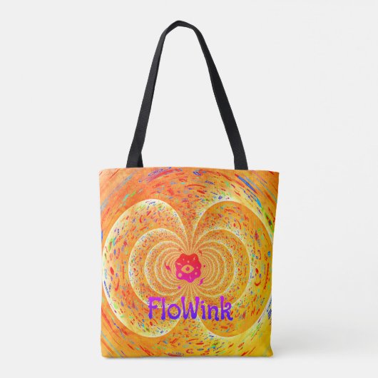 Trippy Oranje Funky Tote Bag (Achterkant)