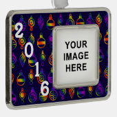 Trippy Ornaments Verzilverd Omlijst Ornament (Rechts)