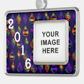 Trippy Ornaments Verzilverd Omlijst Ornament (Links)