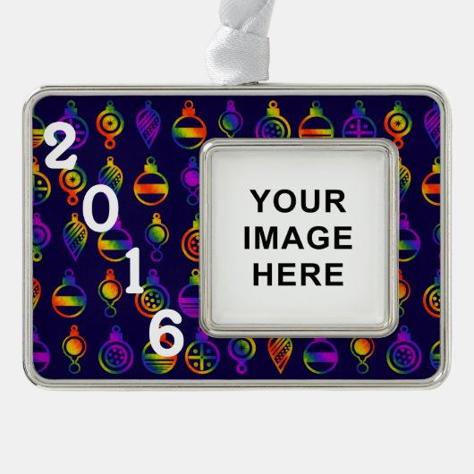Trippy Ornaments Verzilverd Omlijst Ornament (Voorkant)