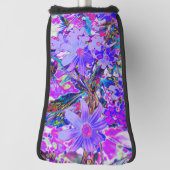 Trippy Paars en Magenta kleurrijke wilde bloemen Golfheadcover (Draai 90)