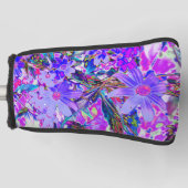Trippy Paars en Magenta kleurrijke wilde bloemen Golfheadcover (Voorkant)