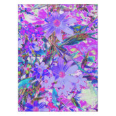 Trippy Paars en Magenta kleurrijke wilde bloemen Tafelkleed (Voorkant)