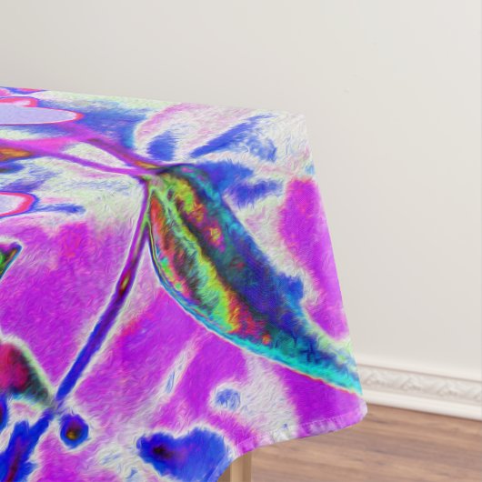 Trippy Paars en Magenta kleurrijke wilde bloemen Tafelkleed (Voorbeeld)