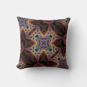 Trippy Paars Oranje Fractals Decor Cushion Kussen