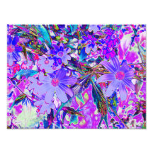 Trippy Paarse en Magenta Kleurrijke Wilde Bloemen