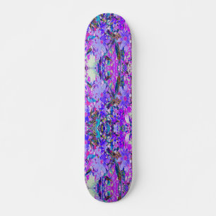 Trippy Paarse en Magenta Kleurrijke Wilde Bloemen Persoonlijk Skateboard