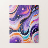 Trippy Paarse Liquid Art Wall Art Legpuzzel (Verticaal)