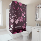 Trippy Paarse Roze Verf Splatter Splash Drops Douchegordijn (In situ)