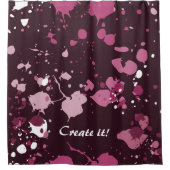 Trippy Paarse Roze Verf Splatter Splash Drops Douchegordijn (Voorkant)
