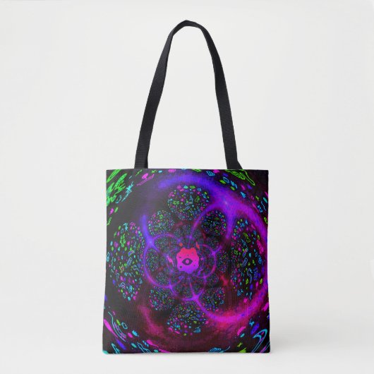 Trippy Paarse Spiral Funky Tote Bag (Voorkant)