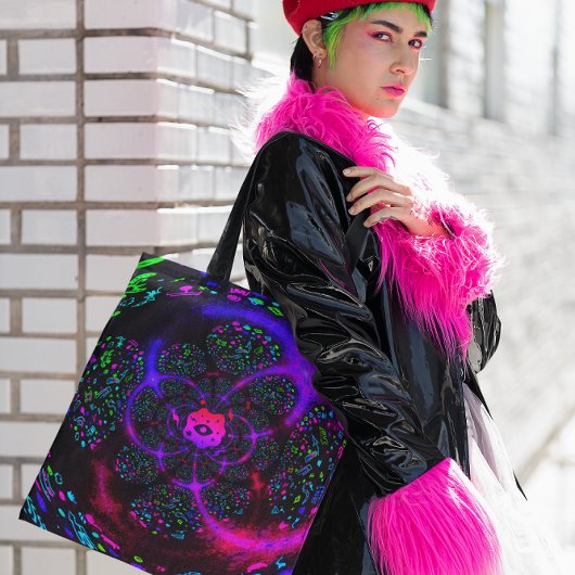 Trippy Paarse Spiral Funky Tote Bag