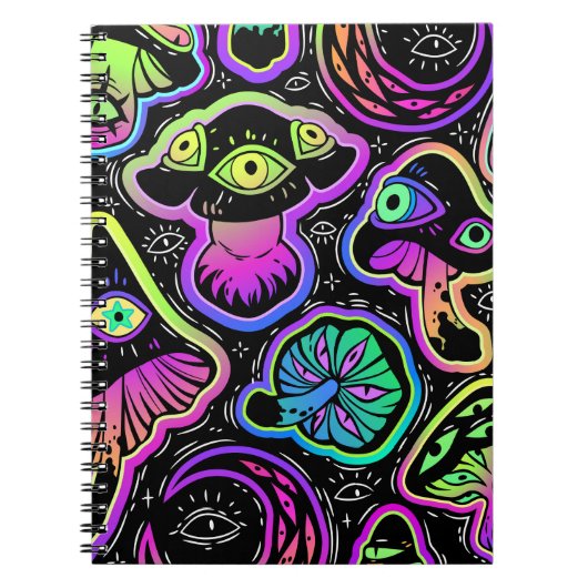 Trippy paddenstoelen notitieboek (Voorkant)