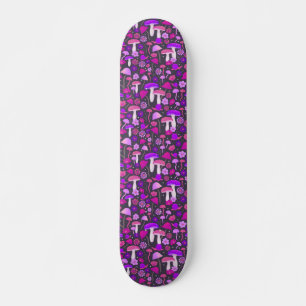 Trippy-paddenstoelen Paars, roze en zwart Persoonlijk Skateboard