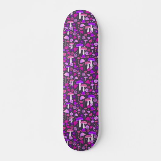 Trippy-paddenstoelen Paars, roze en zwart Persoonlijk Skateboard (Voorkant)