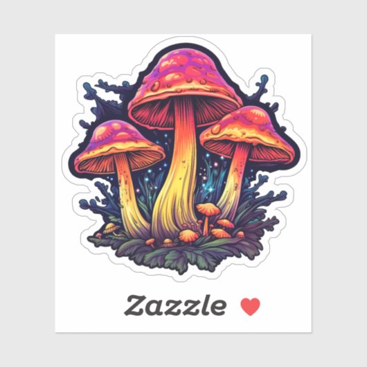 Trippy Paddenstoelensticker: Een Psychedelisch Gen Sticker (Vel)