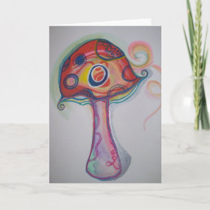 Trippy paddenstoelkaart - Hippie Blank Notecard Kaart