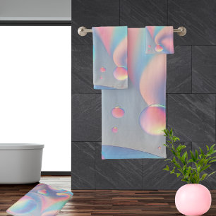 Trippy Pastel Wow Rainbow Bubbles Swirls Bad Handdoek