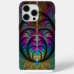 Trippy patronen kleurrijke abstracte fractal kunst iPhone 15 pro max case
