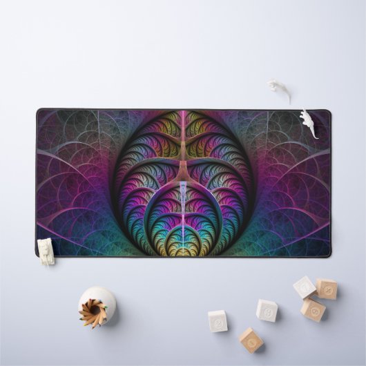 Trippy Patronen Kleurrijke Abstracte Fractale Kuns Bureaumat (Kindertafel)