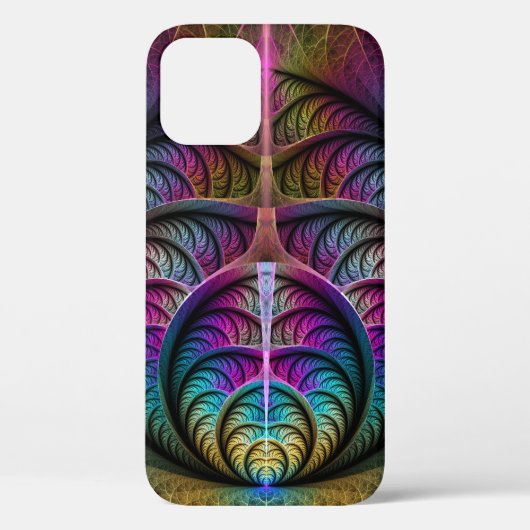 Trippy Patronen Kleurrijke Abstracte Fractale Kuns Case-Mate iPhone Case (Achterkant)