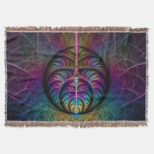 Trippy Patronen Kleurrijke Abstracte Fractale Kuns Deken