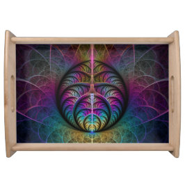 Trippy Patronen Kleurrijke Abstracte Fractale Kuns Dienblad