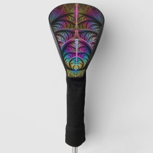 Trippy Patronen Kleurrijke Abstracte Fractale Kuns Golfheadcover (Voorkant)