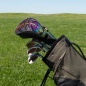 Trippy Patronen Kleurrijke Abstracte Fractale Kuns Golfheadcover (Insitu)