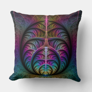 Trippy Patronen Kleurrijke Abstracte Fractale Kuns Kussen