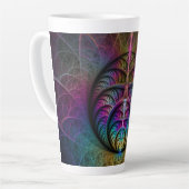 Trippy Patronen Kleurrijke Abstracte Fractale Kuns Latte Mok (Linkerhoek)