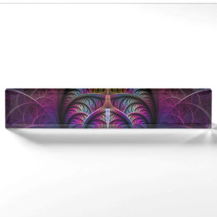 Trippy Patronen Kleurrijke Abstracte Fractale Kuns Naambordje