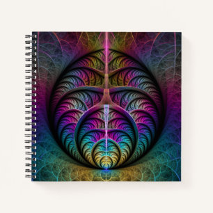 Trippy Patronen Kleurrijke Abstracte Fractale Kuns Notitieboek