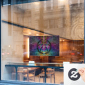 Trippy Patronen Kleurrijke Abstracte Fractale Kuns Raamsticker (Cafe Raam)