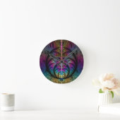 Trippy Patronen Kleurrijke Abstracte Fractale Kuns Ronde Klok (Huis)