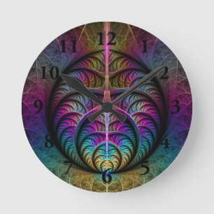 Trippy Patronen Kleurrijke Abstracte Fractale Kuns Ronde Klok