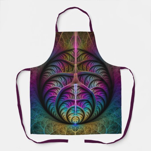 Trippy Patronen Kleurrijke Abstracte Fractale Kuns Schort (Voorkant)